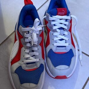 Puma Red, Blue, and White Athletic Shoes
